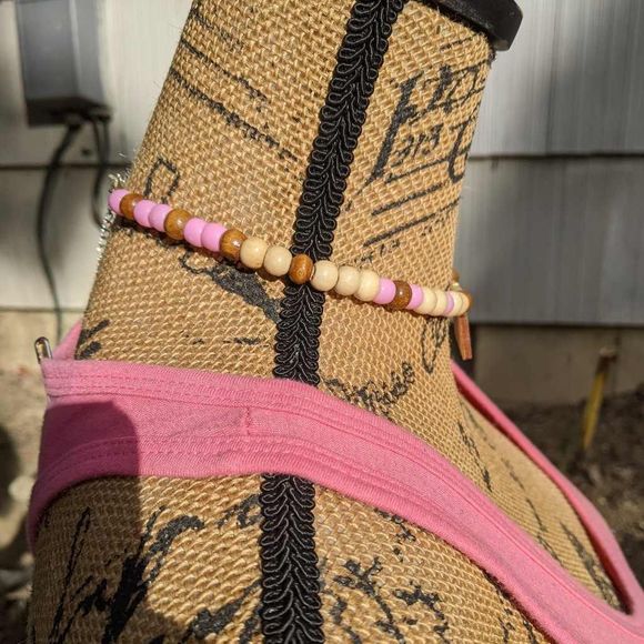 Vintage Boombox Wood & Craft Bead Choker w/ Cassette Player Pendant & Adjustable - Picture 5 of 6